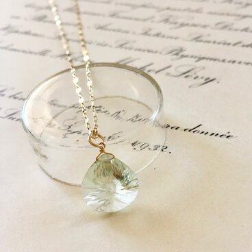 【K10】グリーンアメジストのネックレス