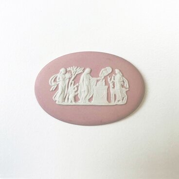 ウェッジウッド陶器カボション*ピンク*カメオ