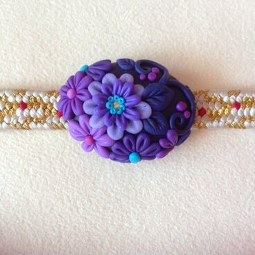 帯留め  瑠璃紺