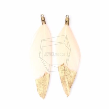 BSC-040-G【5個入り】ダックフェザーチャーム,Gold Dipped Duck Feather Charm