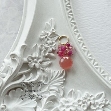 インカローズ*ルビーペンダントチャーム*K14GF*ロードクロサイト