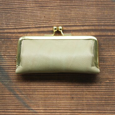 がま口のアクセサリーケース（L）オリーブ