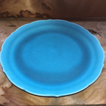 青の器   輪花皿