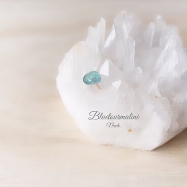 14kgf ブルートルマリン ピアス（片耳）