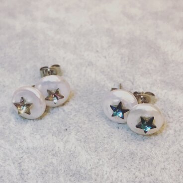 淡水パールのお星さまピアス