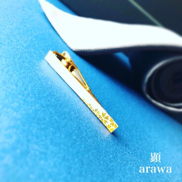 桜 御旗 金-Sakura Mihata Kin-（ネクタイピン）【和柄アートアクセサリー】令和牡牛座新月制作