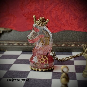 +受注製作+『knight/赤』ネックレス