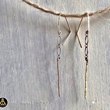 打ち伸ばしチェーンフックピアス