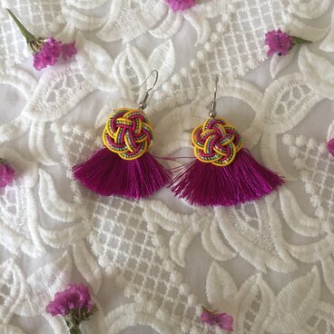 水引とタッセルのピアス