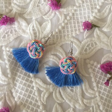 水引とタッセルのピアス