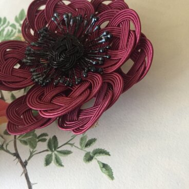 水引 アネモネのクリップ&ブローチ