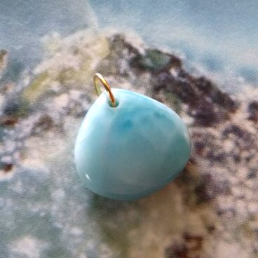 K18 大粒アイスラリマー ペンダントチャーム