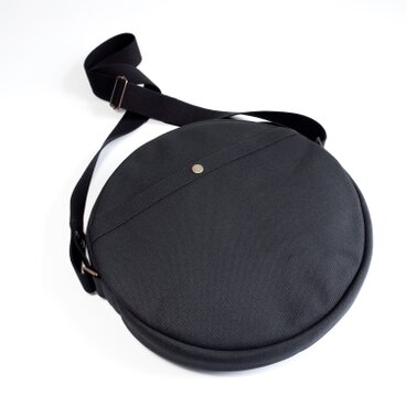丸型倉敷帆布ショルダーバッグ ブラック　MS30BK