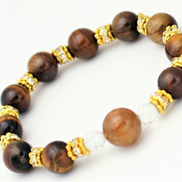 ルチルクォーツ×タイガーアイの天然石パワーストーンブレスレット