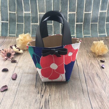 着物柄りぼんミニバック