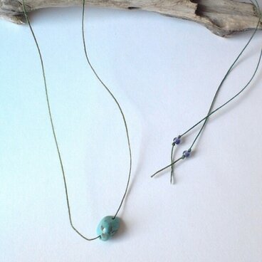 ヘンプネックレス  ターコイズ(抹茶)