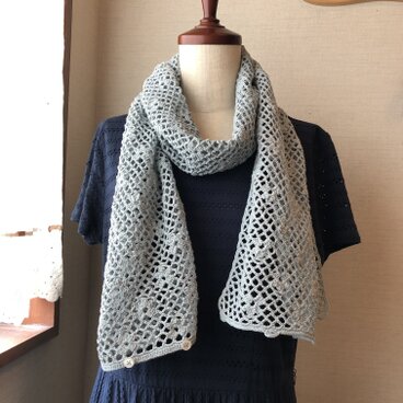 パウダーブルーのコットンストール