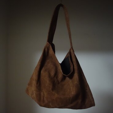 泥染め布のワンハンドルバッグ