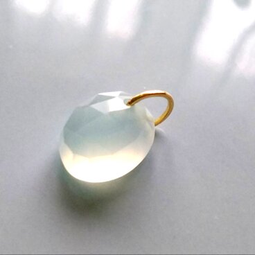 K18 シーブルーカルセドニーカルセドニー ネックレスチャーム