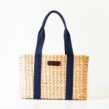 カゴバッグ サラ（L) ネイビーストラップ