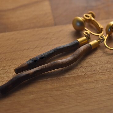 【限定品】自然の小枝のイヤリング/ピアス 0302