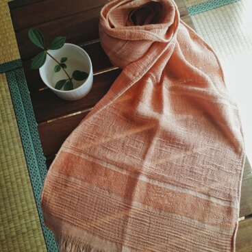 草木染(冬青そよご)オーガニックコットンストール