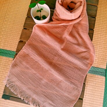 草木染(冬青そよご)オーガニックコットンストール