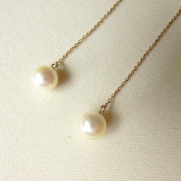 K10アコヤパールのアメリカンピアス（イエロー）