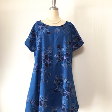 浴衣新反地からのデザインチュニック  着物リメイク