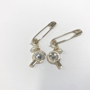 ゼッケンピン〜フラワー(クリスタル)