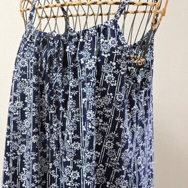 浴衣リメイク：浴衣のキャミワンピース　小花柄