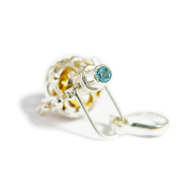 •✼送料無料✼•アクアマリンのガムランボール/SILVER/3月誕生石 ༺揺らすとシャラン癒しの音色•*•ヒーリングペンダント༻