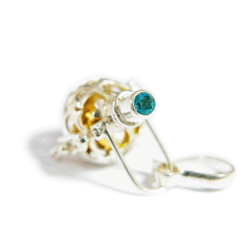 •✼送料無料✼•ブルートパーズのガムランボール/SILVER ༺揺らすとシャラン♪癒しの音色•*•ヒーリングペンダント༻