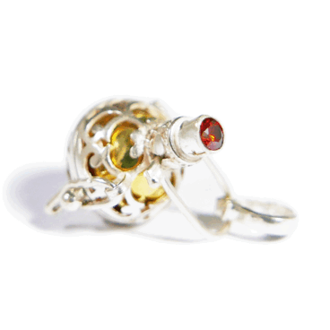 •✼送料無料✼•ガーネットのガムランボール/SILVER/1月誕生石 ༺揺らすとシャラン♪癒しの音色•*•ヒーリングペンダント༻