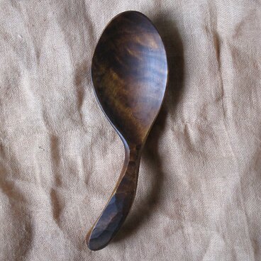 柄の短いトチノキの匙