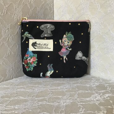 大人可愛い　ミニファスナーポーチ【ナイトブラック】