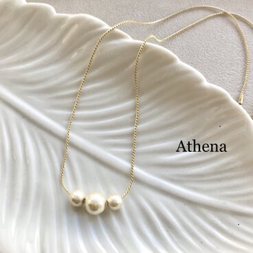 コットンパール 粒ネックレス