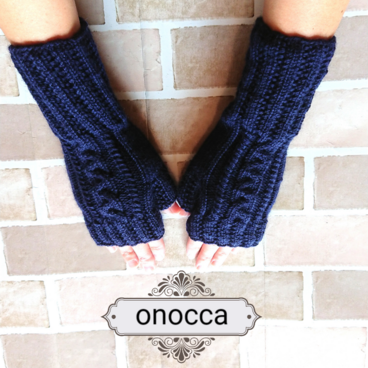 ●ハンドウォーマー*濃紺*ウール100%