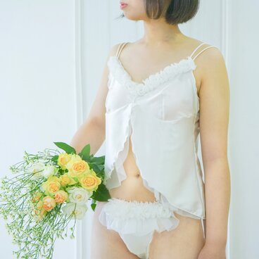 お花　シルク　キャミソール　Wedding classic　LLサイズ