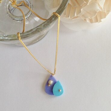 しずくのネックレス(パープル)