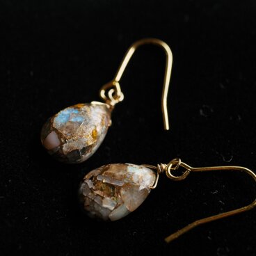 オパールコッパーターコイズのピアス