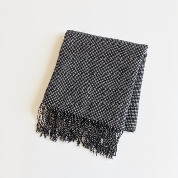 手織りシルクリネンショール（Shawl Small check pattern）