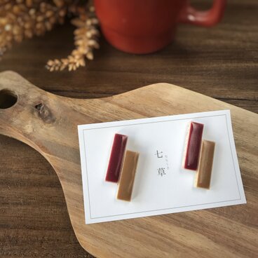 タイルのボーダーピアス(木苺)