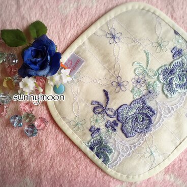 sunnymoon☆ランジェリータイプwith今治タオルの布なぷライナー「マシュマロブルーローズ」