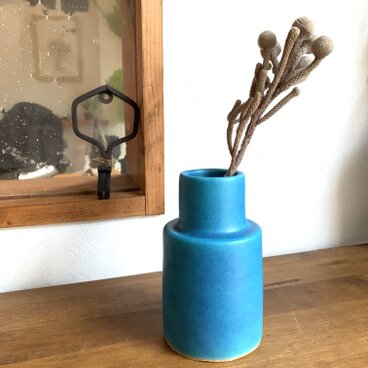 e花瓶　ターコイズブルー