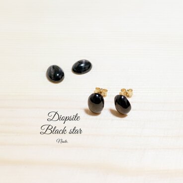 14kgf カボションピアス ブラックスター