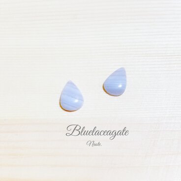 選べるパーツ カボションピアス ブルーレースアゲート