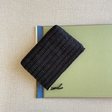 手織りメイクポーチ (Make up bag Black Alinea)