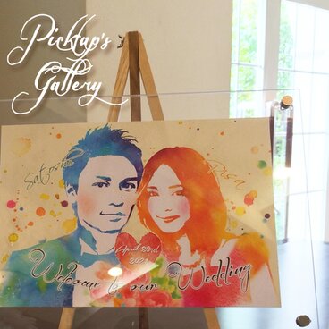 ■picktap's gallery■額セット　ウェルカムボード/A3サイズ/水彩調/ヴィンテージ調/その他