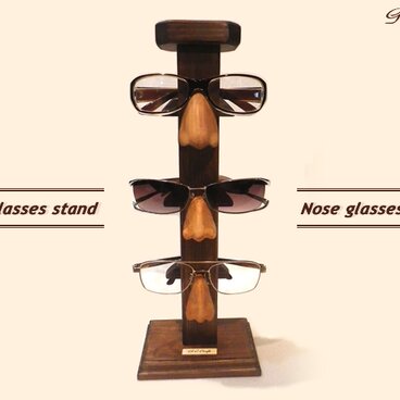 【鼻メガネスタンド】3段・ ダークウォルナットバージョン